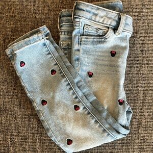 Minnie Mouse print skinny jeans.